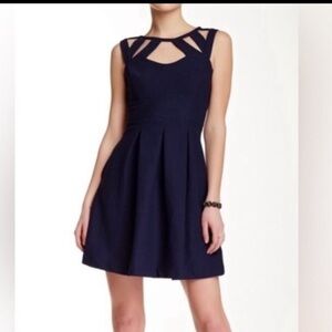 Betsey Johnson Navy Cutout Mini Dress